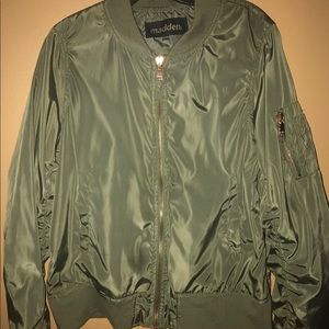 Ladies, Olive Steve Madden Side Zip Bomber Jacket